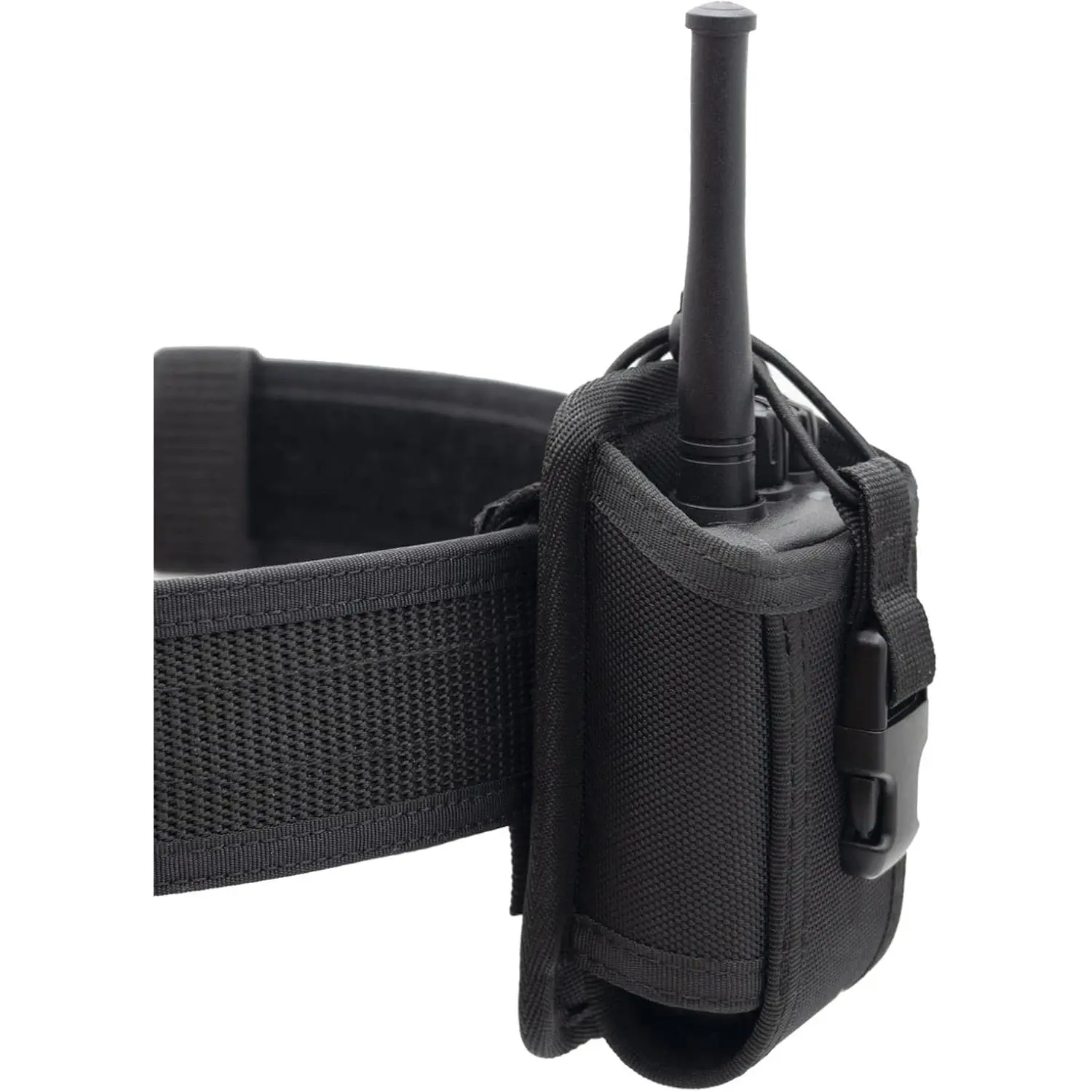 L-PCS010 Adjustable Durable Nylon MOLLE Compact Tactical Radio Holster Bag - Duty Belt/Vest Compatible Walkie Talkie Carrier for Police Firefighters, Hiking Camping Search Missions, Rescue, Ems