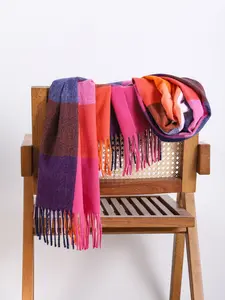 【TikTok Trending】Fashionable Winter Scarf, 【Vibrant Orange/Blue】Colors Lead the Trend