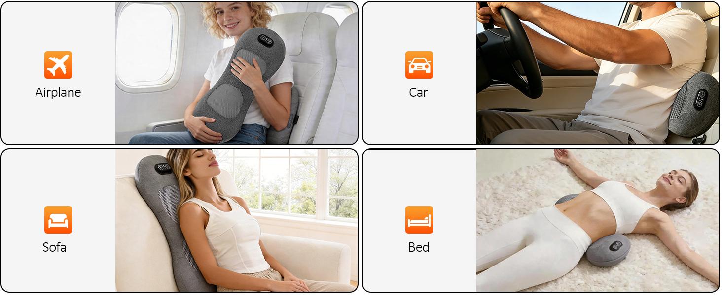 Cordless 3 in 1 Lower Back Massager - Heat, Vibration and Traction, 2600mAh Rechargeable Back Massager Office Chair & Home Use, Lumbar Support Pillow For Lower Back Pain, Smooth Spine Comfort Design neck relaxer Deep Tissue Percussion lumbarmassager Cordless 3 in 1 Lower Back Massager - Heat, Vibration and Traction, 2600mAh Rechargeable Back Massager Office Chair & Home Use, Lumbar Support Pillow For Lower Back Pain, Smooth Spine Comfort Design neck relaxer Deep Tissue Percussion lumbarmassager