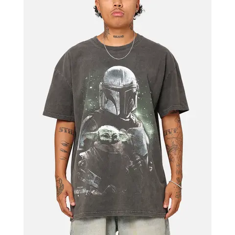 Star Wars The Mandalorian Heavyweight T-Shirt Black Wash