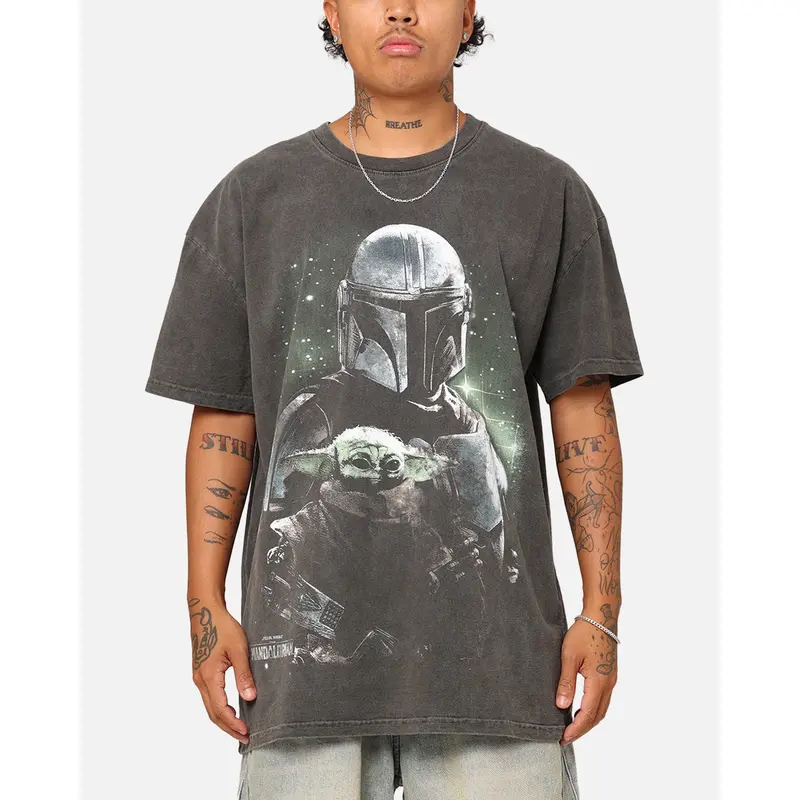 Star Wars The Mandalorian Heavyweight T-Shirt Black Wash