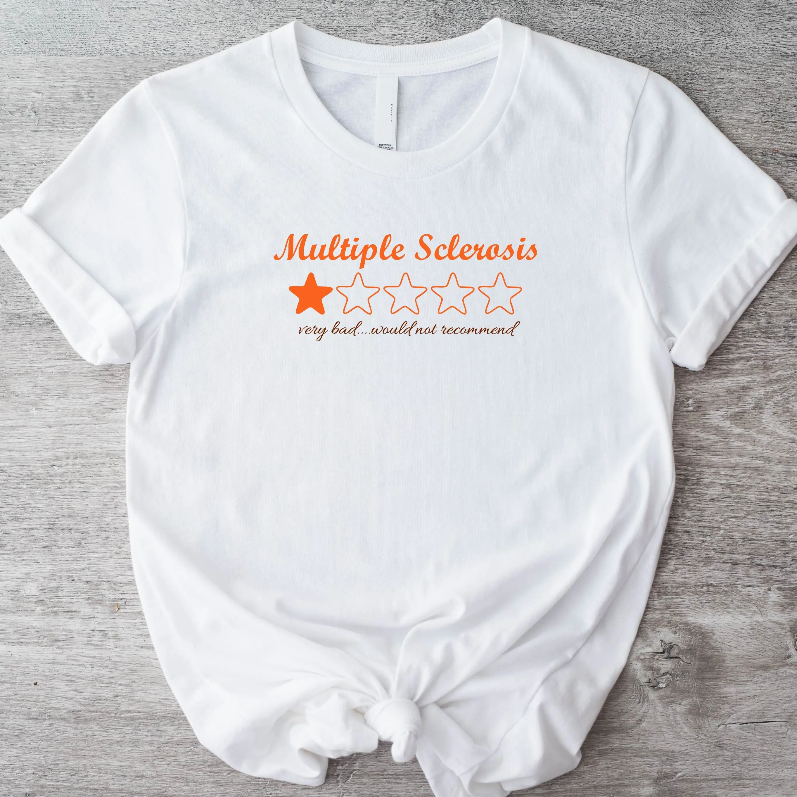 Multiple Sclerosis Stars T-Shirt, Leukemia Cancer Shirt, MS Awareness Tee, Ms Warrior Gift Tee, Orange Ribbon Short Sleeve, Multiple Sclerosis Support Shirt.