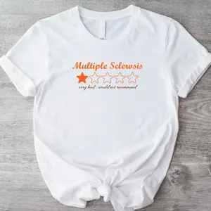 Multiple Sclerosis Stars T-Shirt, Leukemia Cancer Shirt, MS Awareness Tee, Ms Warrior Gift Tee, Orange Ribbon Short Sleeve, Multiple Sclerosis Support Shirt.