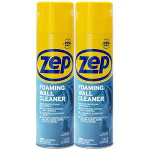 ZEP 18 oz. Foaming Wall Cleaner (Pack of 2) Household, Multi-Surface Foam Cleaner for Walls Tile & Vinyl, ZEP Cleans Woodwork and Wall Coverings, Effectively Removes Stains & Fingerprints, No Rinsing Needed Protects Painted Finishes