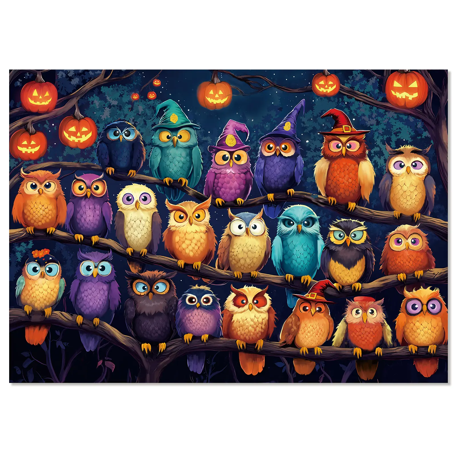 1000 Piece Halloween Owls Jigsaw Puzzle for Adults, Challenging Family | Great Choice for Family Game Nights, Completed Halloween Owl Puzzle Works As Attractive Home Decoration for Holiday Season