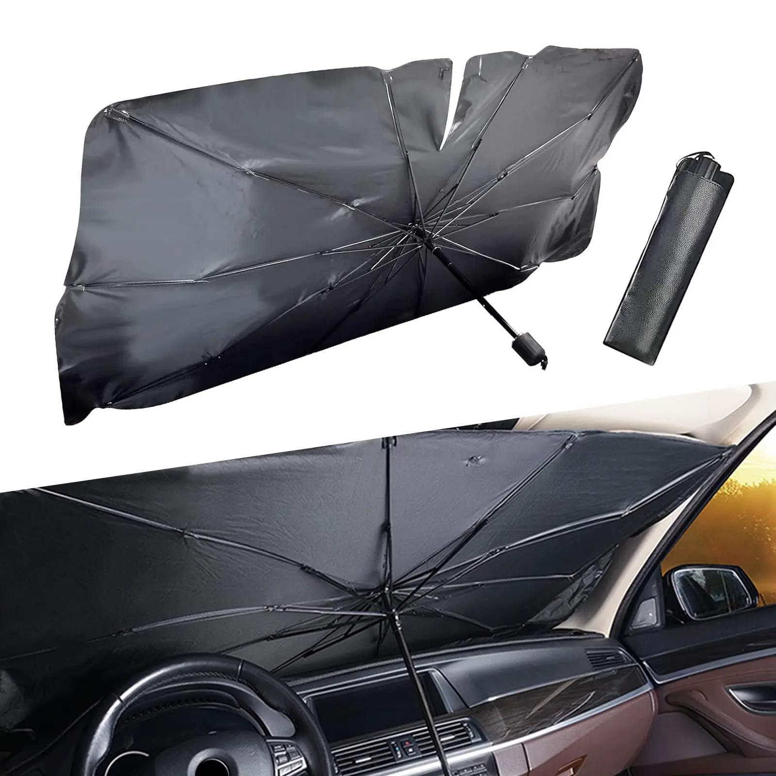 Car Windshield Sun Shade Umbrell, Portable Foldable UV Reflector, Keep Your Vehicle Cool, Universal Waterproof Automotive Window Heat Insulation Cover