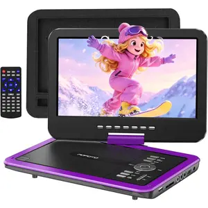 12.5" Portable DVD Player with 10.5"  Swivel Screen, 6-Hour  Life,  DVD Player with Dual Speakers, Supports CD/DVD/USB/SD Card, Include  Headrest Mount -