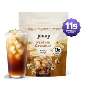 Javvy Cookie Dough Protein Coffee Creamer - Grass Fed Pasture Raised Collagen - Hair, Skin & Nail Support, Energy-Boosting MCTs, Keto Friendly, Lactose Free & Gluten Free, No Added Sugar, 11g of Protein