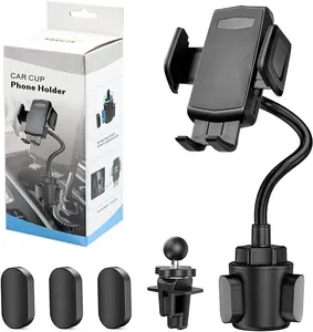 in Cup Holder Phone Mount, Universal Adjustable Gooseneck Cup Holder,  Rotation, OneButton Release, Fits "" Phones