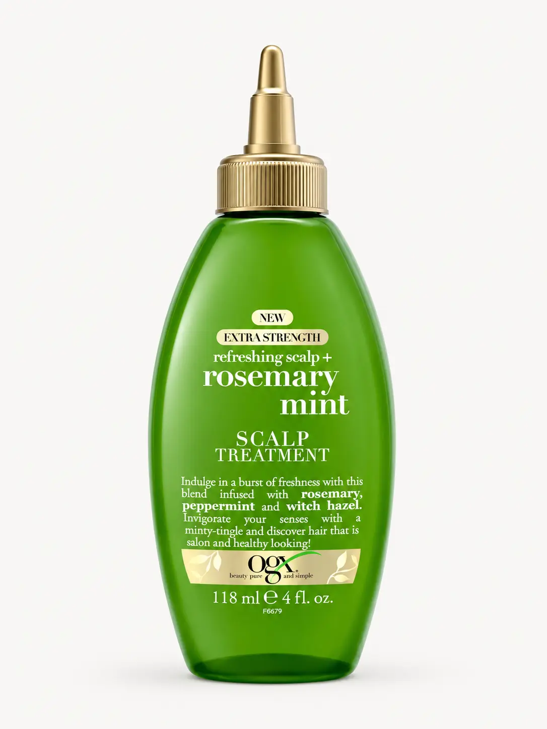 OGX Extra Strength Refreshing + Rosemary Mint Scalp Treatment, Rosemary Mint, 4.0 fl oz Dry Scalp Treatment with Witch Hazel Astringent to Help Remove Scalp Buildup, Paraben-Free, Sulfate Surfactant-Free, 4 fl oz