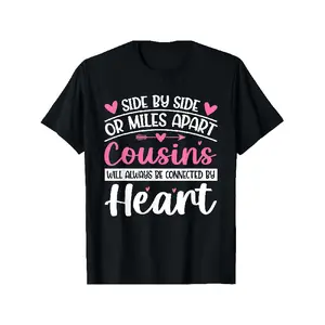 Men's & Unisex Plus Size 0X-5X Cousins Heart-to-Heart T-Shirt - Oversized Short Sleeve Casual Streetwear Top with Matching Cousin Design, Machine Washable Summer Loose Fit Tee for Family Matching Outfits 5X (for men & women), PLUS SIZE
