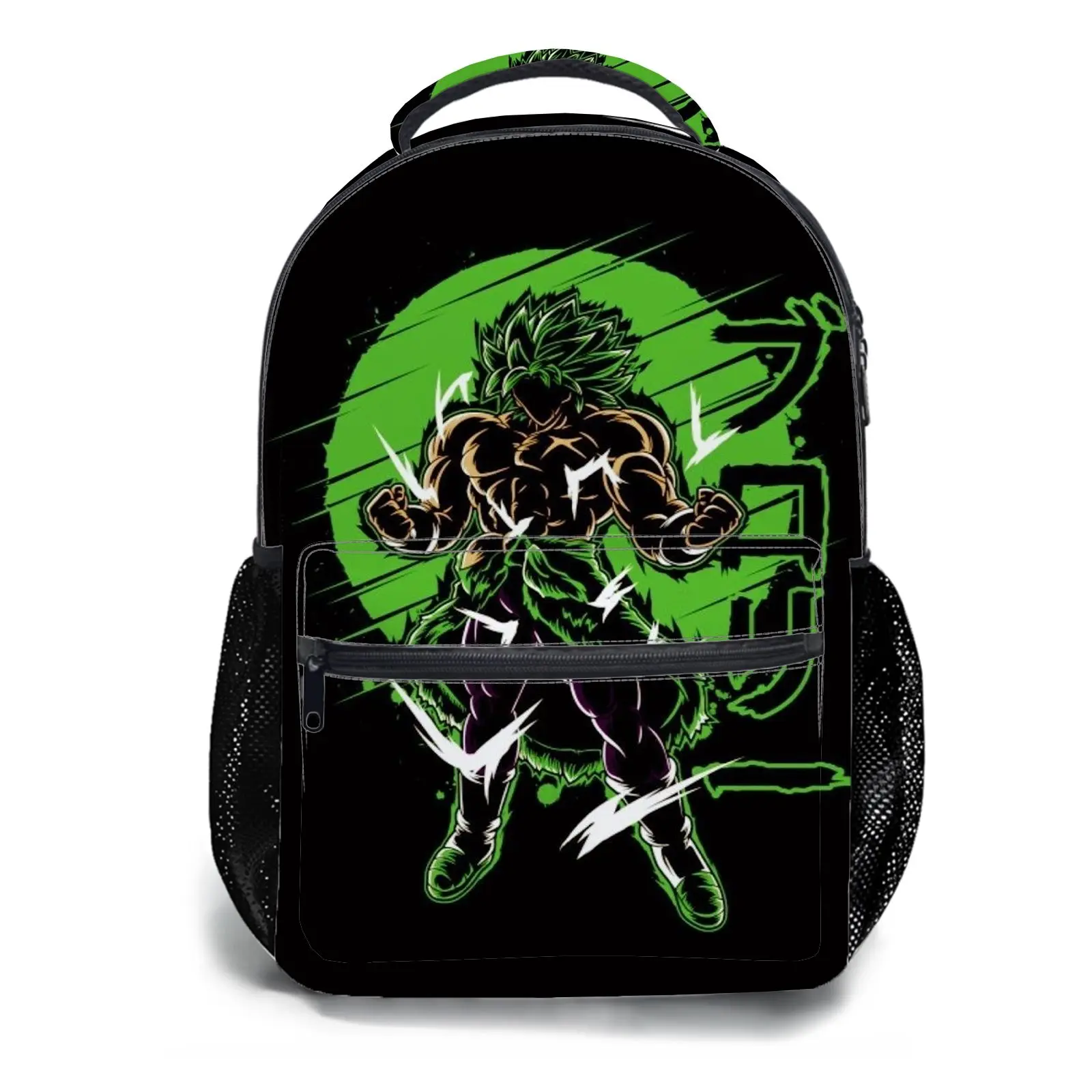 Men's and women's backpacksStudent Schoolbag Childrens Schoolbag High Quality Schoolbag Gift For Anime Broly Super Design Durable Polyester Fabric With Mesh Side Pockets For Boys Teens School Daily Use 1 Piece