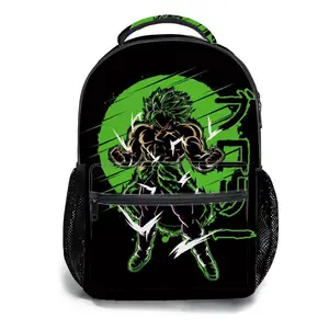 Men's and women's backpacksStudent Schoolbag Childrens Schoolbag High Quality Schoolbag Gift For Anime Broly Super Design Durable Polyester Fabric With Mesh Side Pockets For Boys Teens School Daily Use 1 Piece