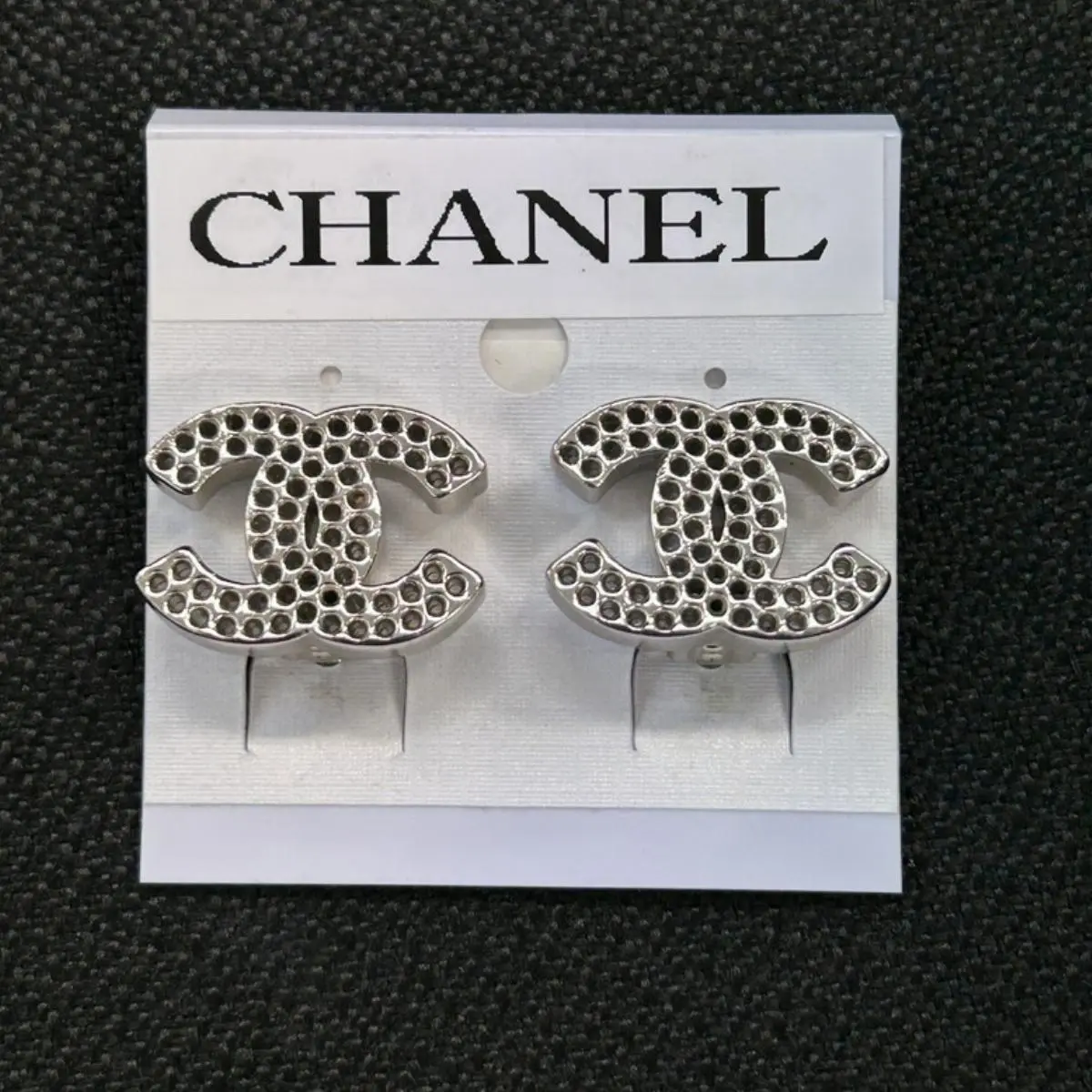 Pre-owned CHANEL As Shown Shoulder Bags CC Logo Rhinestone Clip On Earrings 10276280