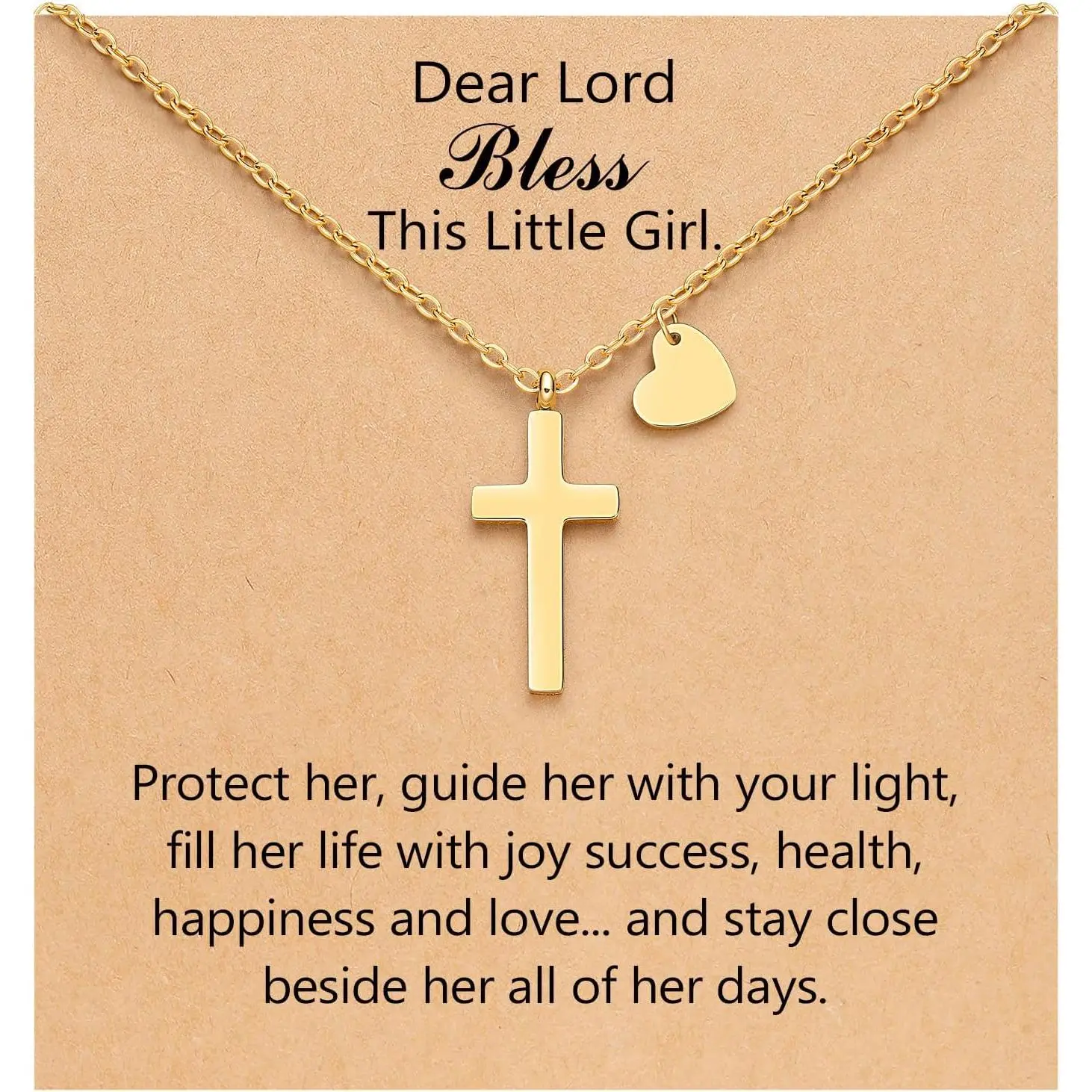 Cross Necklace for Girls on Baptism First Communion Confirmation Gifts for Girls Women Daily Clothing Decor