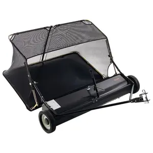 fathersdaygift VEVOR 52 in Tow Behind Lawn Sweeper, 26 cu. ft. Large Yard Sweeper, Adjustable Sweeping Height, Heavy Duty Leaf Grass Collector with Dumping Rope, Pull Behind Sweepers for Debris Grass Clippings