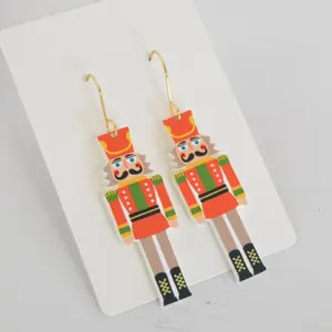 Red/Green Nutracker Acrylic Earrings