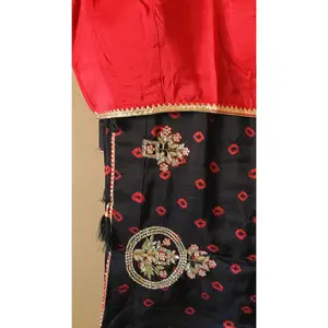 Black Georgette Silk zari and stone work Saree with Stitched Blouse