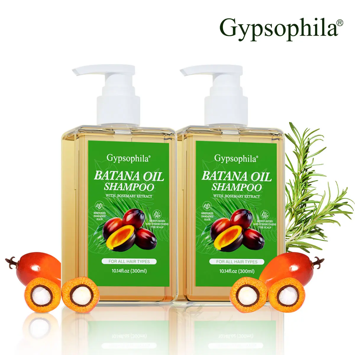 Gypsophila Batana Oil & Rosemary Shampoo, 300ml – Nourishing & Volumizing Hair Cleanser for Men & Women, Helps Reduce Hair Loss, Repairs Damage & Supports Hair Growth,#Summervibes