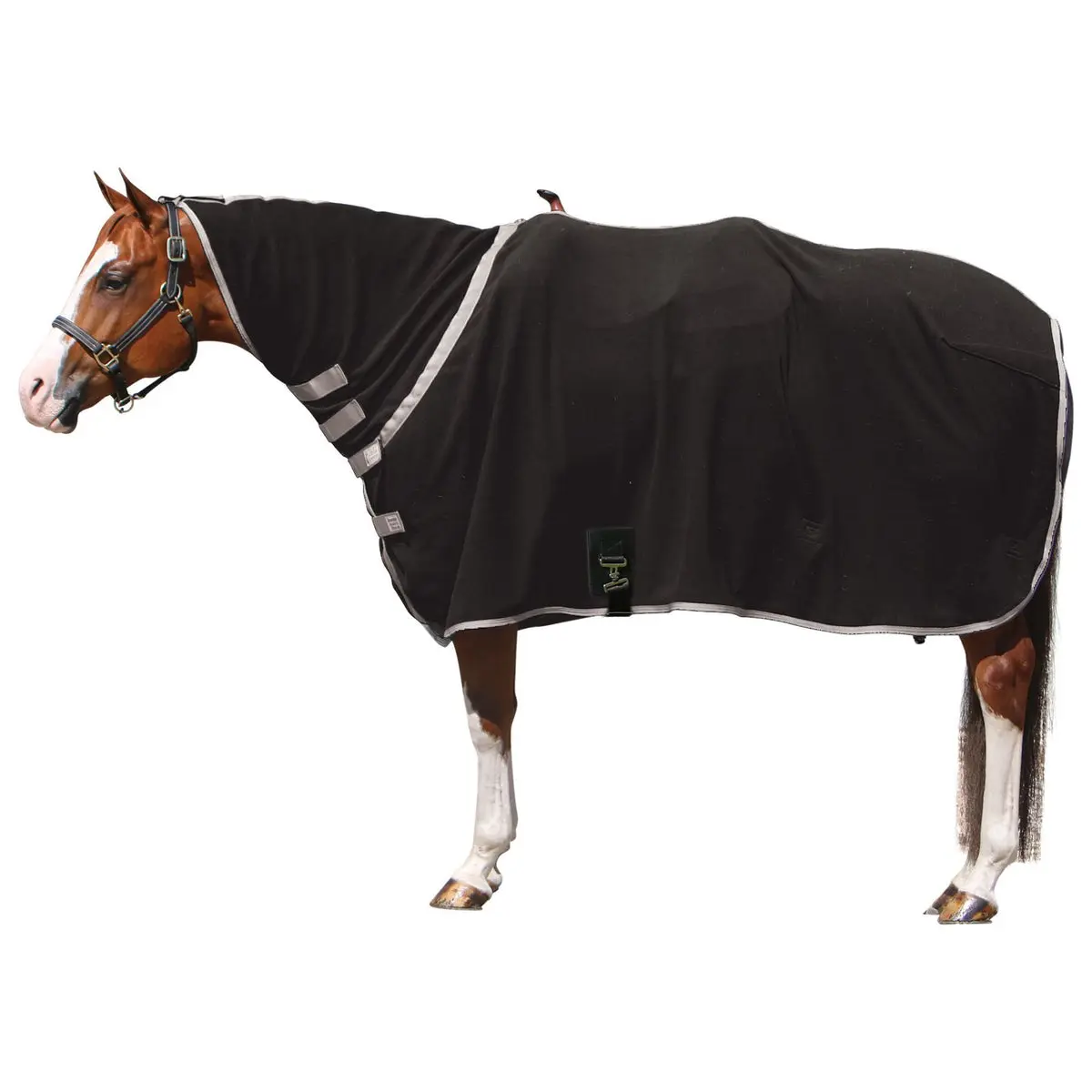 Contour Fleece Horse Cooler, Western Performance Anti-Sweat Polar Fleece with Adjustable Girth Strap, Halter Tab, and D-Ring at Wither for Shows or Barn, Horsewear & Bandaging, Keeps Horse Comfortable And Dry, Reinforced Binding, Contoured Cut, Fleece Coo