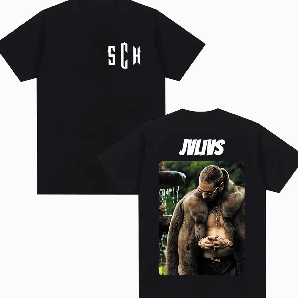 French Rapper Sch Jvlivs Tour 2026 Graphic T Shirt Men's Hip Hop Pop Short Sleeve T-shirts Casual   Cotton T-shirt Streetwear N