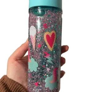 14 oz kids snow globe tumbler glitter cup