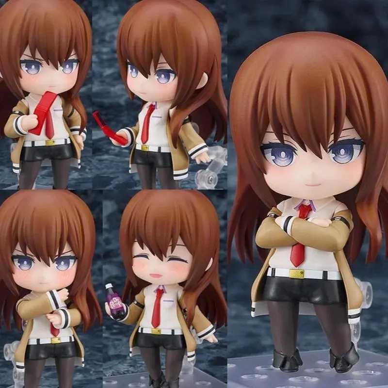 Steins Gate Kurisu Makise Q-Version Nendoroid Doll, 10cm Articulated Anime Action Figure Model Kit, Collectible Toy Gift with 0.5-1cm Error & Fan Exclusive Code