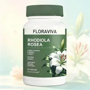 Floraviva Premium Rhodiola Rosea Root Capsules - Daily Pressure Management & Clear Thinking - All-Day Steady Natural Energy - Promote Cognitive Performance & Memory Function Support - 60 Count Capsules Brain Healthcare Fitness Supply