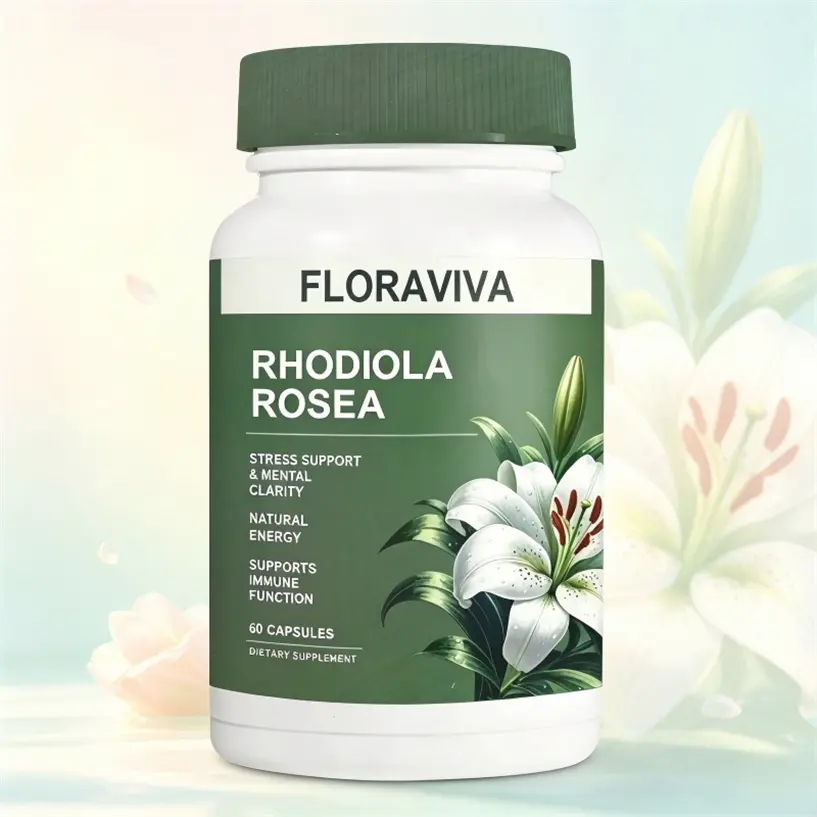 Floraviva Premium Rhodiola Rosea Root Capsules - Daily Pressure Management & Clear Thinking - All-Day Steady Natural Energy - Promote Cognitive Performance & Memory Function Support - 60 Count Capsules Brain Healthcare Fitness Supply