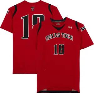 Texas Tech Red Raiders Team-Issued #18 Red Jersey from the Athletics Program - Size L