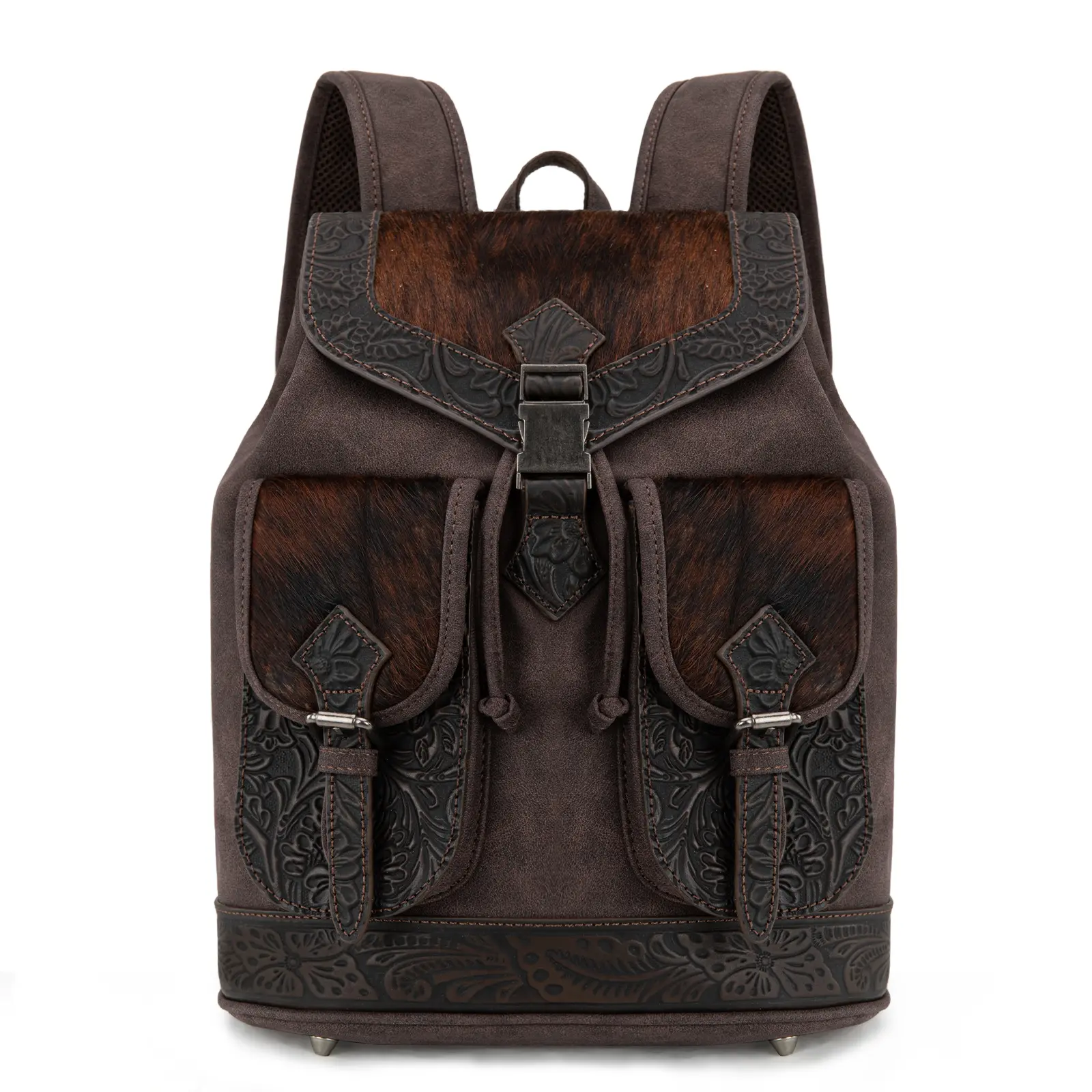 Trinity Ranch Genuine Hair-On Cowhide Tooled Backpack Trinity Ranch Genuine Hair-On Cowhide Tooled Backpack
