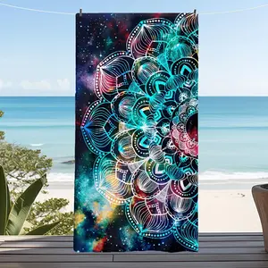 1pc, Extra Large Size Colorful Mandala Beach Towel, Quick Dry Soft Beach Towel, Absorbent Swimming Towel Ideal for Outdoor Traveling Camping Surfing Swimming Diving, Beach Essentials, Travel Additions