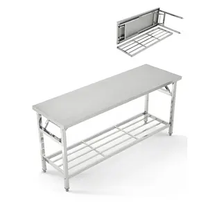 New Upgraded Utility Tables Stainless Steel Workbench - Durable Portable Collapsible Work Table for Versatile Use