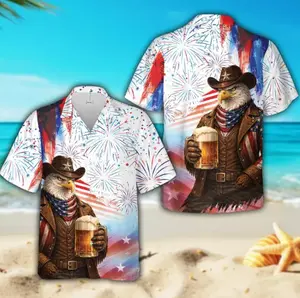 250 Years Of Freedom America Hawaiian Shirt, USA Flag Eagle 4th Of July Button Up Shirt, Independence Day Shirt, 1776-2026 Patriotic Shirt