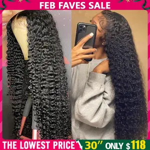 Bling Hair Fashion 13x4 13x6 Deep Wave HD Lace Front Wig Human Hair 180% density Transparent Lace Frontal Wigs For Women Real Hair Wigs PrePlucked Lace Front Wig