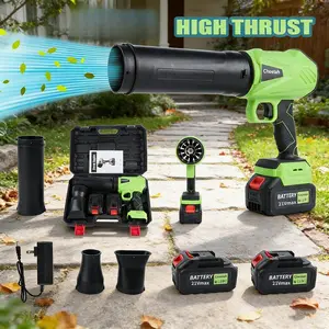 Cheetah High-Speed Cordless Leaf Blower, Dual 21V 3.0Ah Batteries, Extended Nozzle, Turbo Jet Fan, Lightweight for Leaves, Dust Blowing & Garage Cleaning