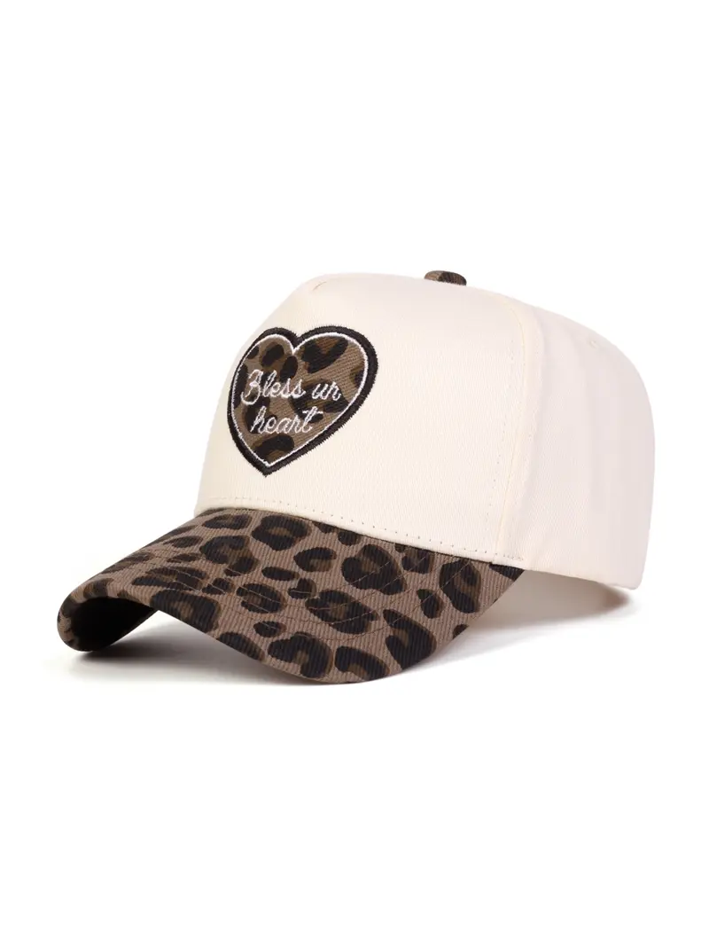 Bless Your Heart Embroidered Baseball Cap with Leopard Brim Bless Your Heart hat – Sam Cotie Creations main image 4