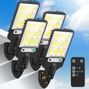 SummerVibes-Solar Lights Outdoor, 6000 Lumens 4pack 108COB LED Solar Powered Motion Sensor Wall Lamp - IP65 Waterproof with Remote Control, Durable Security Light for Outside Wall, Garden, Yard, Porch