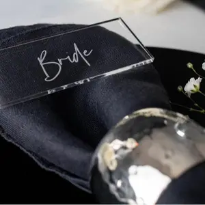 Wedding Place Cards, Engraved Clear Acrylic Personalised Name Setting, Event Décor, Party Place Names, Banqueting Seating Name Places