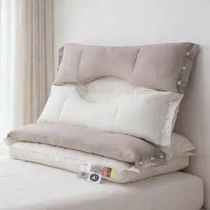3-in-1 multifunctional pillow with all-around neck support; pillowcase is machine washable for easy cleaning.