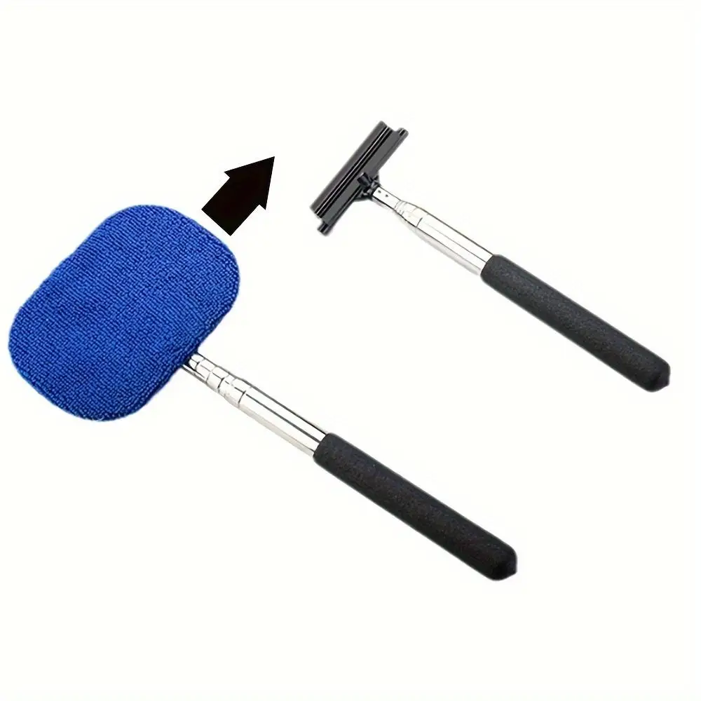 Car Windshield Cleaning Tool, 1 Count Reusable Car Windshield Cleaning Brush with Microfiber Pad, Car Cleaning Tool, Professional Car Wash Accessories