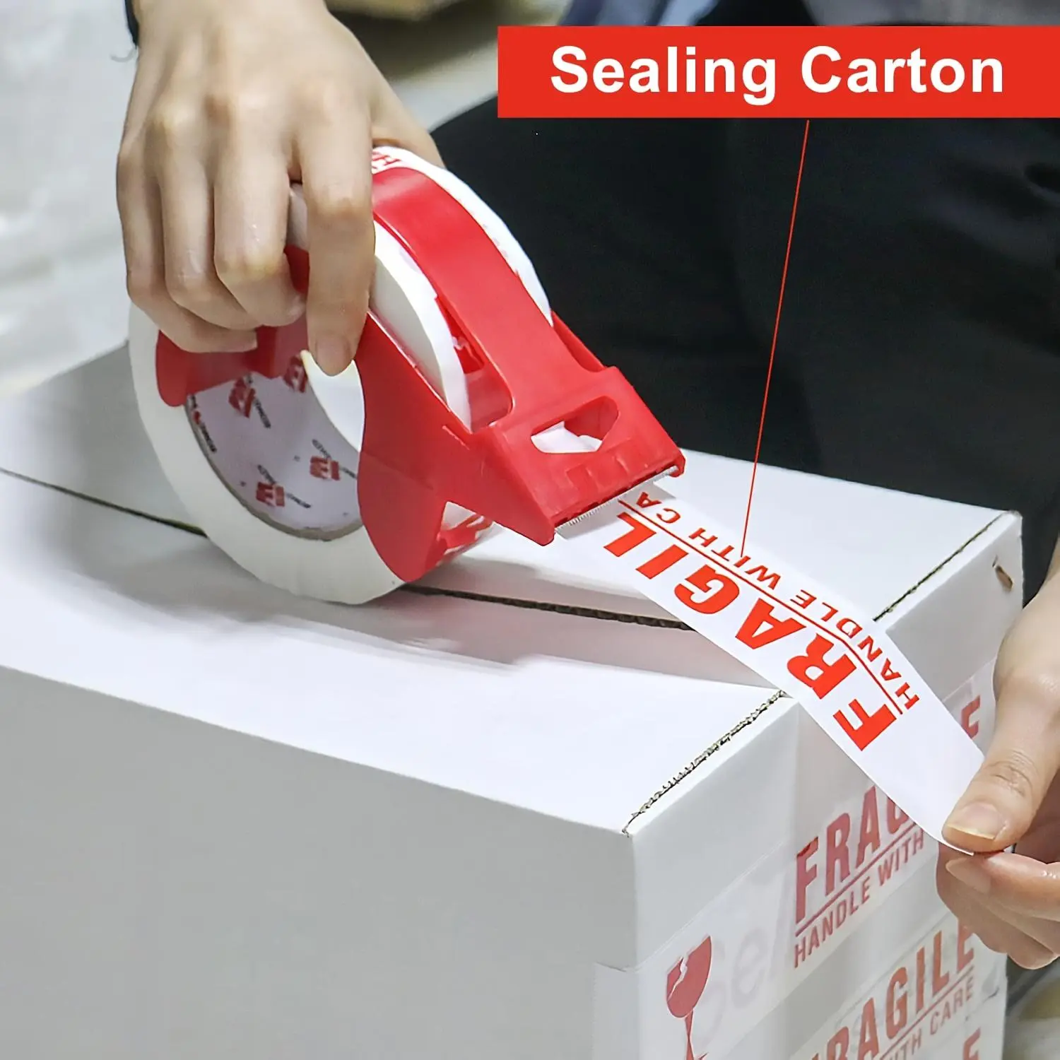 Yitap Warning Fragile Goods Tape, Strong Sealing Packing Tape, Box Sealing Tape, Strong Adhesion, High Adhesive Strength Anti-Tear, Sealing Power, Fast Shipping Safety Label Sticker