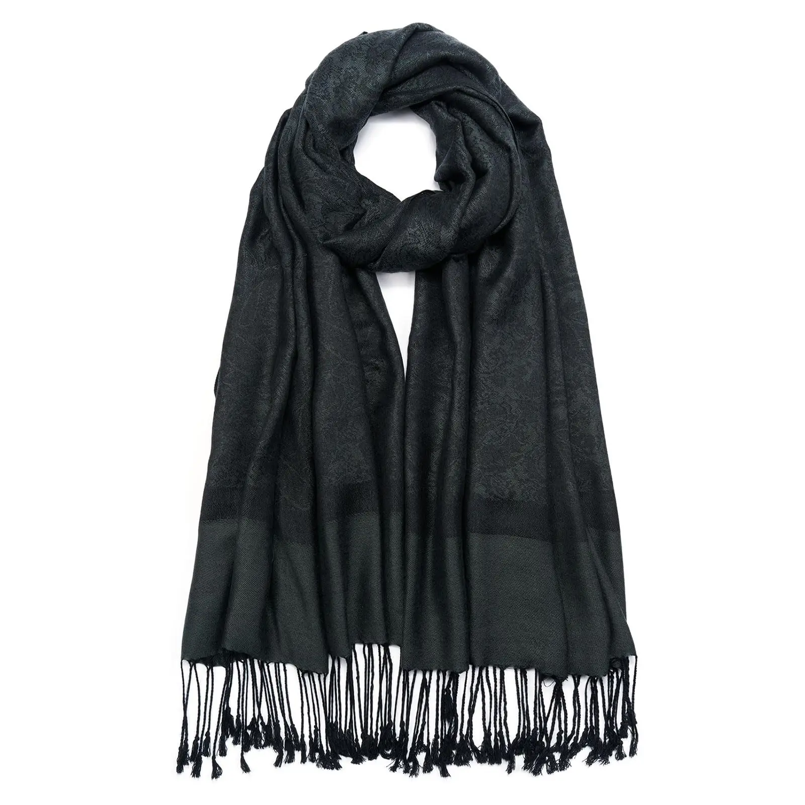 Paisley Pashmina Shawl Wrap Women Reversible Vintage Jacquard Rave Scarf With Fringe For Evening Wedding