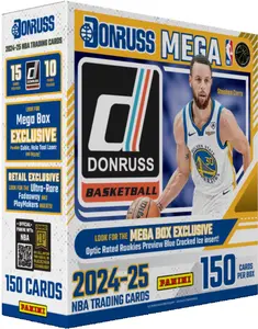 Panini 2024-25 Donruss Basketball: Single Pack from Mega Box, Officially Licensed NBA Trading Cards with Chance of Rated Rookies Autographs and Inserts