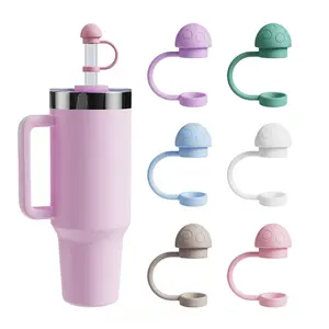6Pcs Food Grade Silicone Straw Covers Anti Dust Straw Stopper Universal 10mm Straw Plug Reusable Protective Caps For Water Cup Tumbler Drinkware