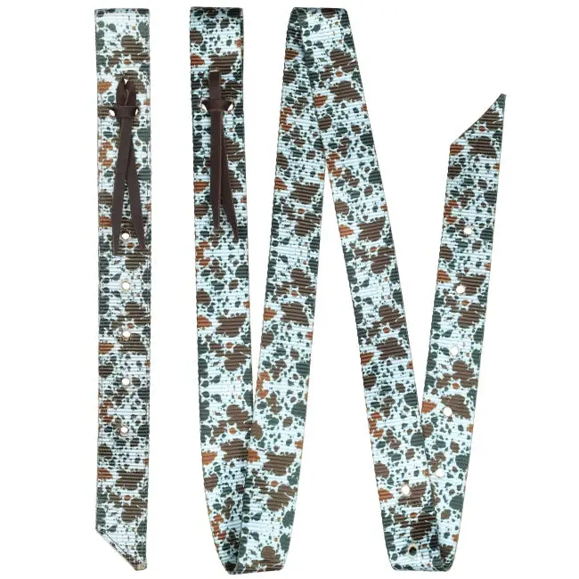 Showman Powder Blue Longhorn Nylon Tie Strap and Off Billet Set