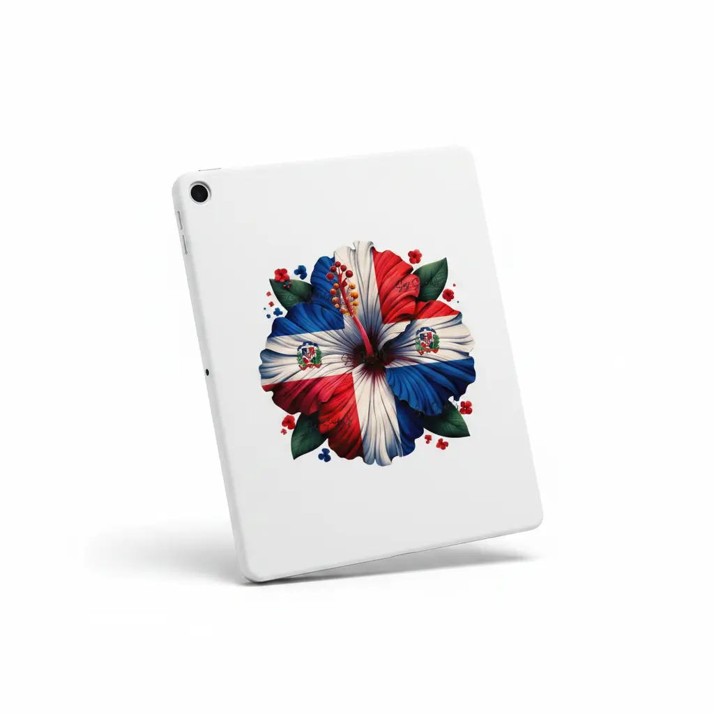 Dominican Hibiscus - UVDTF Decal for cups/hard surfaces sticker