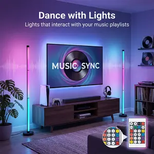 Motionics-Corner Floor Lamp, RGBICW LED Corner Lamp with 1300lm Smart Modern Floor Lamp,App & Remote Control,Music Sync,Color Changing Standing Lamp for Bedroom Living Room and Gaming Rooms
