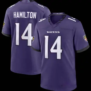Unisex Football Ravens Hamilton 14 Alternate Game Player Jersey - Purple