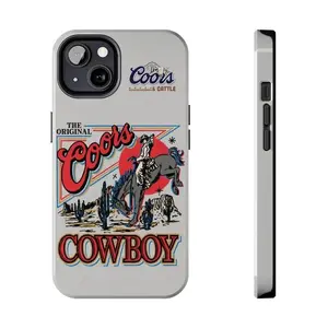 Rustic Western-Style Coors Cowboy 2-in-1 Film Phone Case — Compatible with iPhone 16, 15, 14, 13 (Glossy Finish)
